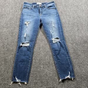 BKE Payton Jeans Women's 27x27 Blue Ankle Skinny Distressed Raw Hem